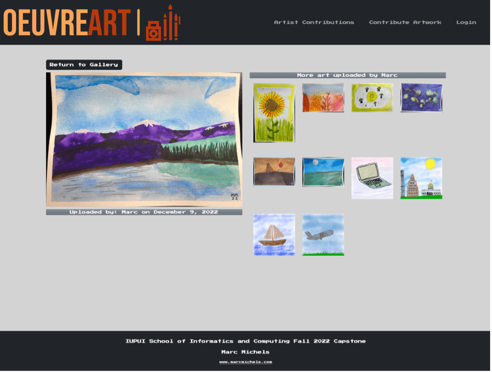 OeuverArt project screenshot