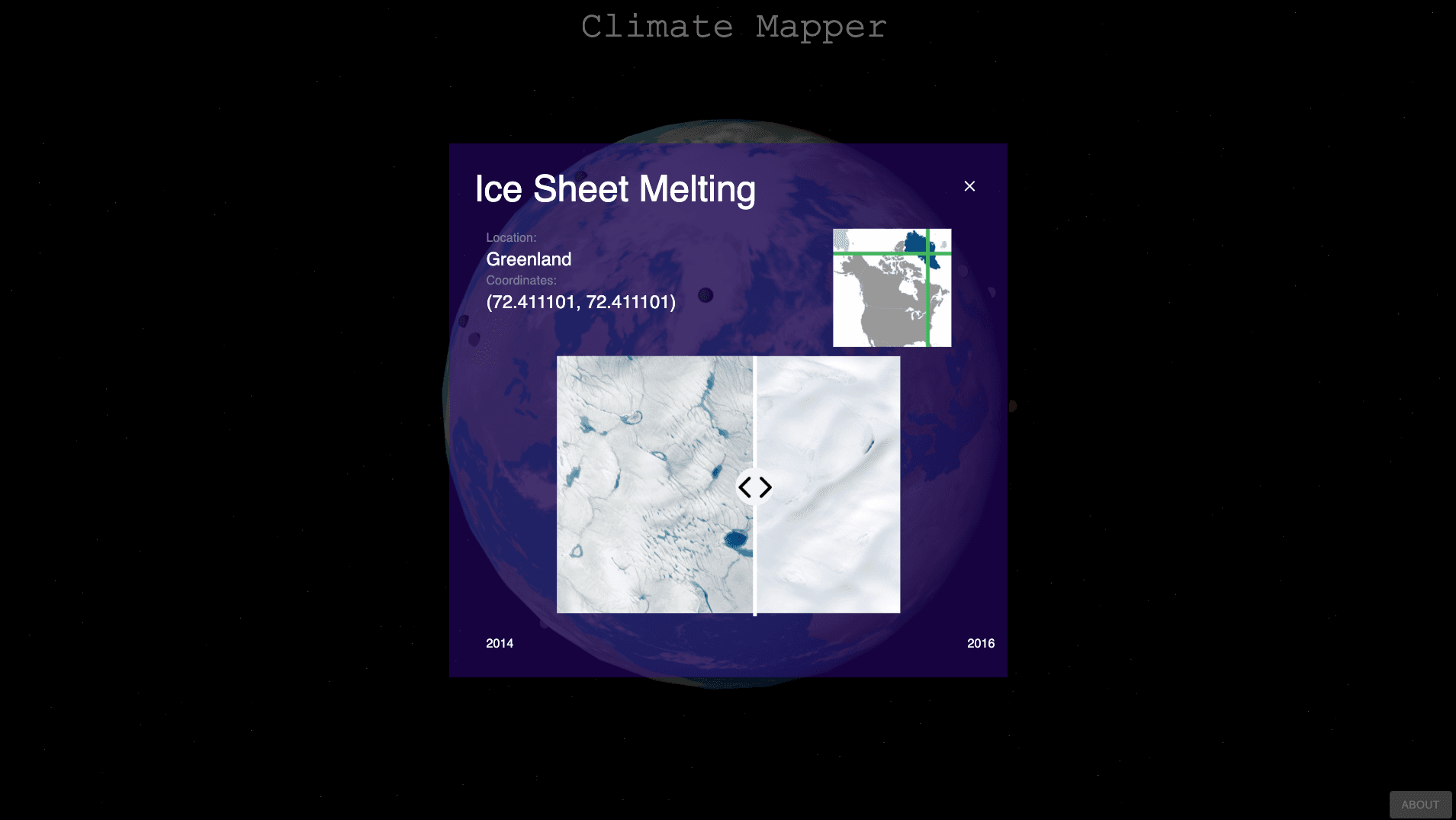 Climate Mapper project screenshot